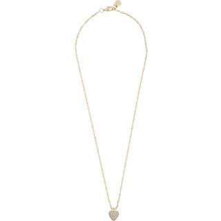 Snö Of Sweden Stina Heart Pendant Necklace Gold/Clear 42 cm