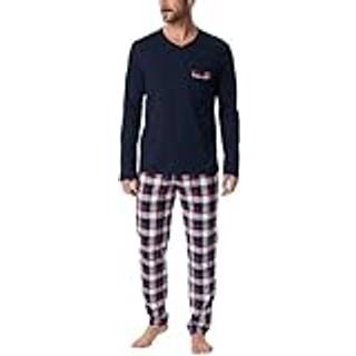 Schiesser Family Long Pyjama - Blue/Red - 58 * Kampagne *
