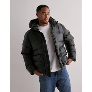 Rains Unisex Alta Puffer Cargo Jacket W3T3 Black Grain, XL