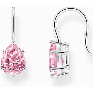Thomas Sabo H2290-051-9 Silberner Ohrhänger mit pinkfarbenem Zirkonia Tropfen Damen