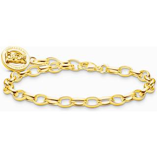 Thomas Sabo X0291-413-39-L19 Vergoldetes Charm-Armband m. Goldbären Logo-Ring