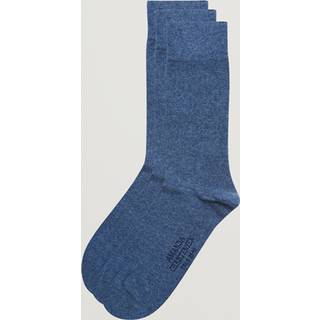 Amanda Christensen 3-Pack True Cotton Socks Denim Blue
