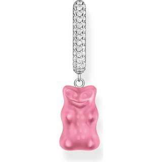 Thomas Sabo Creolen - Einzel-Creole mit pinkem Goldbären-Anhänger - CR727-052-9 - rosa