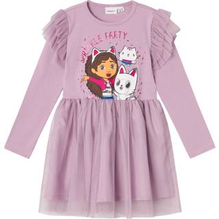 Name It Kjole Lavender Mist Med Gabbys Dukkehus Print - Str. 2y 92cm