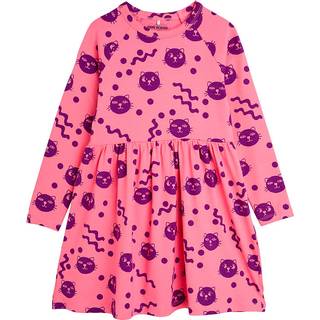 Mini Rodini Squiggly Cats Kjole i Pink 80/86 cm  Lyserød  80/86 cm  kvinde