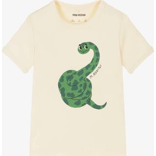 Mini Rodini T-shirt med slangegrafik i Offwhite 80/86 cm Hvid 80/86 cm Unisex