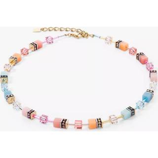 Coeur De Lion Gold Aqua Apricot Cubes Necklace - Multi-colour - 42cm