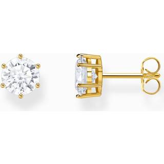 Thomas Sabo H2300-414-14 Vergoldeter Ohrstecker mit großem weißen Stein 7,0 mm Damen