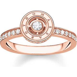 Thomas Sabo TR2255-416-14 Damen-Ring Kreis mit Weißen Steinen Roségoldfarben