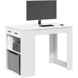 Skrivebord Med Skuffe Og Hylde 102X62X77,5 Cm - Hvid