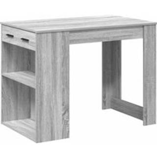 Skrivebord Med Skuffe Og Hylde 102X62X77,5 Cm - Grå sonoma-eg