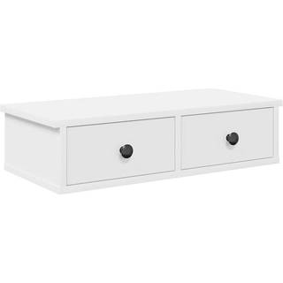 Væghylde Med Skuffer 80X34X17 Cm Konstrueret Træ - Hvid / 60 x 25 x 15 cm