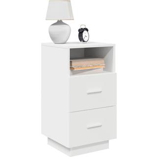 sengebord med 2 skuffer 36x36x68 cm hvid