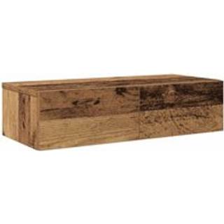 væghylde med skuffer 60x26,5x15 cm konstrueret træ antikt træ