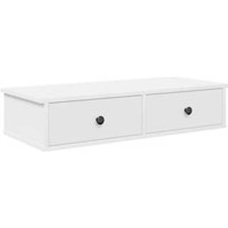 Væghylde Med Skuffer 80X34X17 Cm Konstrueret Træ - Hvid / 80 x 31 x 17 cm