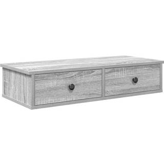 Væghylde Med Skuffer 80X34X17 Cm Konstrueret Træ - Grå sonoma-eg / 80 x 31 x 17 cm
