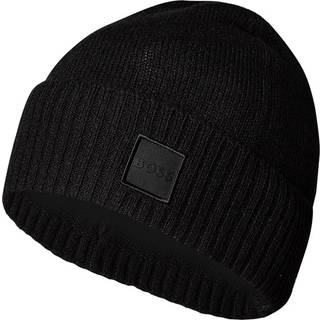 BOSS Orange Herren Mützen/Caps/Hüte schwarz Woll-Stoff