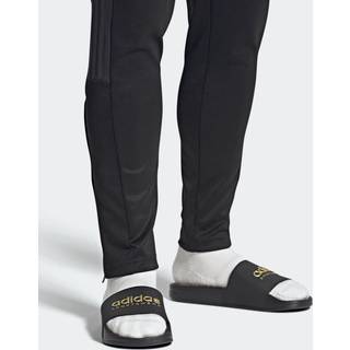 Adilette Shower Slides - Core Black / Core Black / Matte Gold - 40 1/2