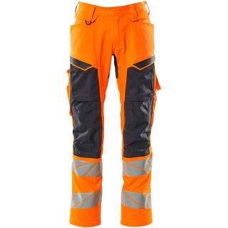 MASCOT ACCELERATE SAFE arbejdsbukser med knælommer, hi-vis orange/mørk marine - 90C49