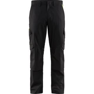 Blåkläder 1448 Industri Buks med knælommer stretch / Industri Arbejdsbuks med knælommer stretch - D132 - Sort/High Vis Gul