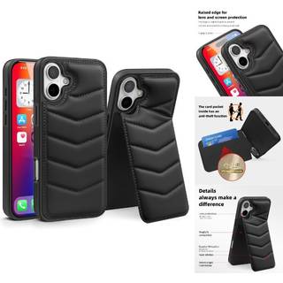 iPhone 16 Plus Wave Læder Cover med Aftagelig Pung