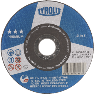 Skæreskive Premium 41F ø125×1×22,23 A60Q-BFXA