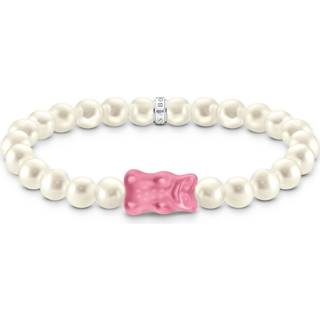 Thomas Sabo A2154-082-9-L17 Goldbären Perlenarmband pink 17 cm