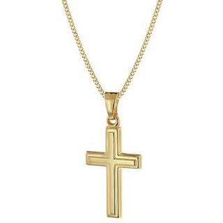 trendor 68420 Kreuz-Anhänger Gold 333 mit goldplattierter Silberkette