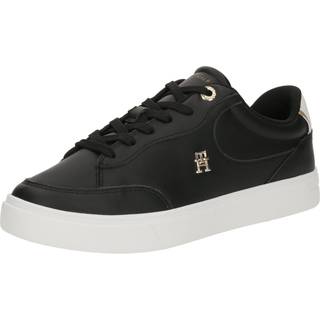 Tommy Hilfiger Black Leather Women Sneakers