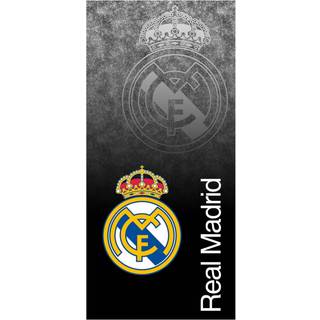 Sort Real Madrid håndklæde - 70x140 cm - 100% bomuld - Blødt badehåndklæde med Real Madrid logo