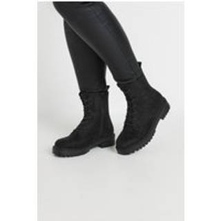 Yours Curve Yours Curve Black Wide Fit Lace Boots
