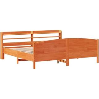 Sengeramme Uden Madras Massivt Fyrretræ - Gyldenbrun / 180 x 200 cm