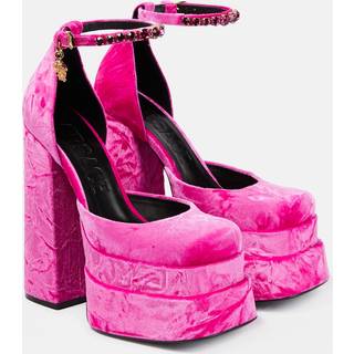 Versace Medusa Aevitas velvet platform pumps - pink - EU 39