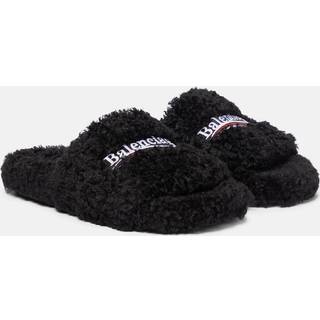 Balenciaga Furry faux shearling slides - black - EU 35