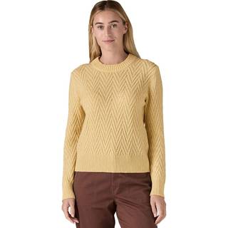 W's Recycled Wool-Blend Crewneck Sweater - Chevron Cable: Natural