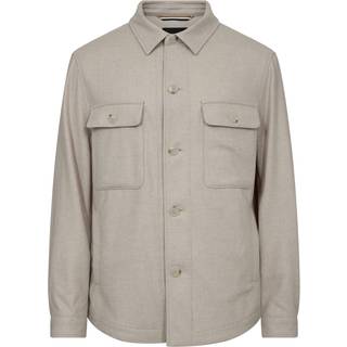 BOSS Black Herren Overshirt beige,grau unifarben