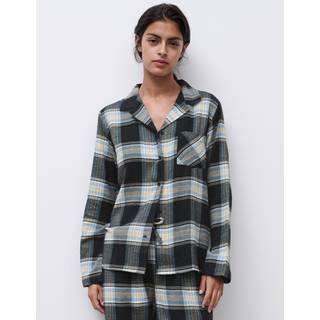 Heat Pyjamas Top - Ternet Flannel Skjorte - Black
