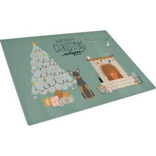 Caroline's Treasures CK7591LCB Manchester Terrier Christmas Alle glasskæringsplade Stor dekorativt tempereret glas Køkkenskæring og serveringspla