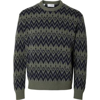 Pine Relaxed Crew Neck Striktrøje, Kalamata, L