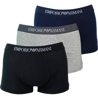 Armani Pure Cotton Trunks 3-pak - Grey/Blue - Small * Kampagne *