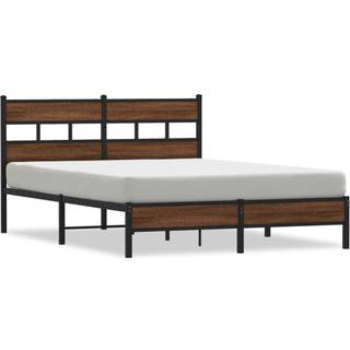 Sengeramme Uden Madras Metal Etræsfarve Brun Eg - med sengegavl og lavt fodgærde / 140 x 200 cm