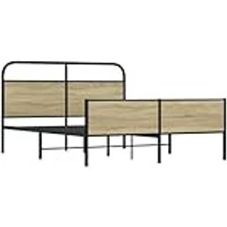 Sengeramme Uden Madras Metal Sonoma-Eg - med sengegavl og højt fodgærde / 160 x 200 cm