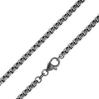 trendor 39510 Herren-Halskette 925 Silber Oxydiert Rund-Venezia-Kette 50 cm