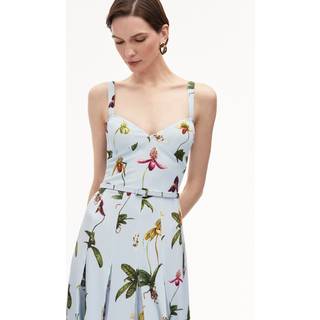 Oscar de la Renta Floral belted cady midi dress - blue - XXXL