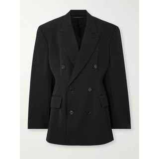 Balenciaga Cinched double-breasted wool blazer - black - XS