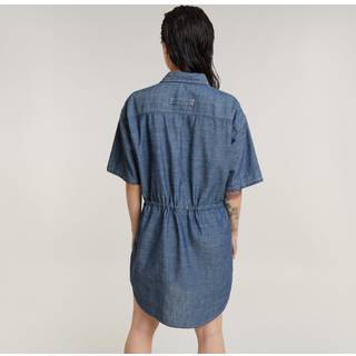 Relaxed Drawcord Dress - Dark blue - Women