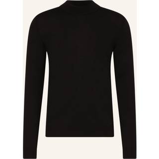 HUGO Herren Stehkragenpullover schwarz unifarben
