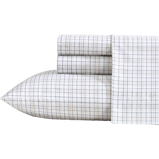 Nautica - King Sheets Premium Cotton Percale Bedding Set Plaid Home Decor Oeko -Tex Certified (Malor Plaid Blue King)