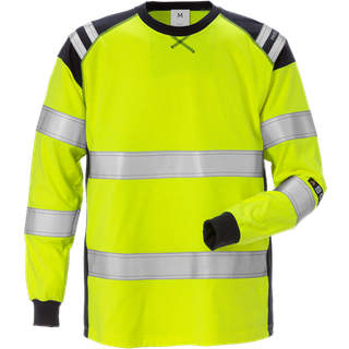 Fristads 125041 Flamstat langærmet T-shirt kl.3 7077 TFLH / Arbejds T-shirt Hi-Vis gul/Marine XL