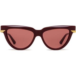 Bottega Veneta Kvinde BV1265S 003 Solbriller Acetat Bordeaux Rød Cat Eye Normal